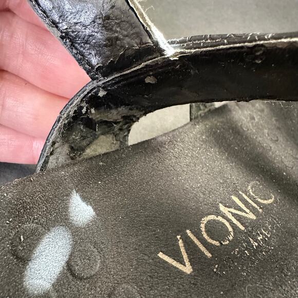 Vionic Womens size 8 Amber Black Comfort Croc Jeweled Strappy Slingback Sandals - Picture 6 of 12